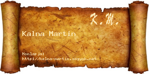 Kalna Martin névjegykártya