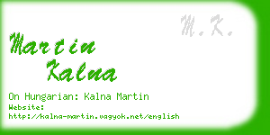 martin kalna business card